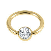Gold Steel Jewelled Ball Closure Ring (BCR) 1.2mm