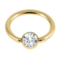 Gold Steel Jewelled Ball Closure Ring (BCR) 1.2mm