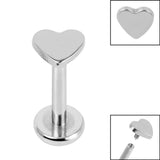 Titanium Internally Threaded Labrets 1.2mm - Titanium Heart
