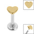 Titanium Internally Threaded Labrets 1.2mm - Titanium Heart