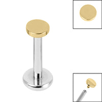Titanium Internally Threaded Labrets 1.2mm - Titanium Disk