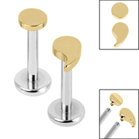 Titanium Internally Threaded Labrets 1.2mm - Titanium Semicolon