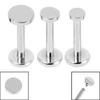 Titanium Internally Threaded Labrets 1.2mm - Titanium Disk Triple Pack