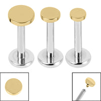 Titanium Internally Threaded Labrets 1.2mm - Titanium Disk Triple Pack