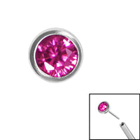 Titanium Threadless (Bend/Push fit) Bezel Set Jewelled Balls