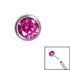 Titanium Threadless (Bend/Push fit) Bezel Set Jewelled Balls