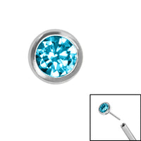 Titanium Threadless (Bend/Push fit) Bezel Set Jewelled Balls