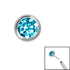 Titanium Threadless (Bend/Push fit) Bezel Set Jewelled Balls