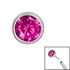 Titanium Threadless (Bend/Push fit) Bezel Set Jewelled Balls