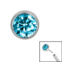 Titanium Threadless (Bend/Push fit) Bezel Set Jewelled Balls
