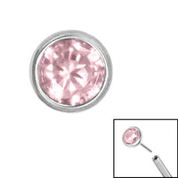 Titanium Threadless (Bend/Push fit) Bezel Set Jewelled Balls