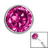 Titanium Threadless (Bend/Push fit) Bezel Set Jewelled Balls
