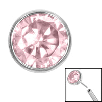 Titanium Threadless (Bend/Push fit) Bezel Set Jewelled Balls