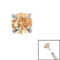 Titanium Threadless (Bend fit) Claw Set CZ Jewels