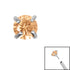 Titanium Threadless (Bend fit) Claw Set CZ Jewels