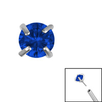 Titanium Threadless (Bend fit) Claw Set CZ Jewels