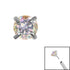 Titanium Threadless (Bend fit) Claw Set CZ Jewels