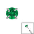 Titanium Threadless (Bend fit) Claw Set CZ Jewels