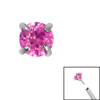 Titanium Threadless (Bend fit) Claw Set CZ Jewels