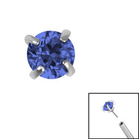 Titanium Threadless (Bend fit) Claw Set CZ Jewels