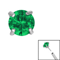 Titanium Threadless (Bend fit) Claw Set CZ Jewels