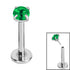 Titanium Threadless Labrets - Titanium (Bend-fit) Claw Set CZ Jewels 0.8mm Gauge - 5-8mm length