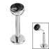 Titanium Threadless Labrets - Titanium (Bend/Push fit) Bezel Set Jewelled Balls 0.8mm Gauge