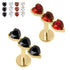 Gold Titanium Internally Threaded Labrets 1.2mm - 3 of Hearts