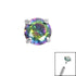 Titanium Claw Set Round CZ Jewel for Internal Thread shafts in 1.2mm
