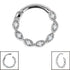 Steel Paris Milgrain Jewelled Hinged Clicker Ring