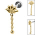 Titanium Internally Threaded Labrets 1.2mm - Steel Lotus Flower Chain Drop