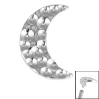 Titanium Hammered Crescent Moon for Internal Thread shafts in 1.2mm