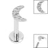 Titanium Internally Threaded Labrets 1.2mm - Titanium Hammered Crescent Moon