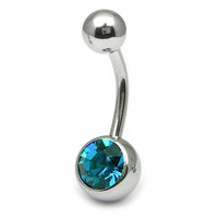 Steel Jewelled Belly Bar - 10mm