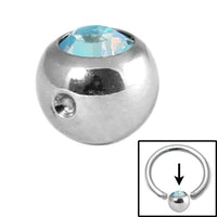 Steel Clip in Jewelled Balls 4mm