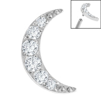 Titanium Jewelled Crescent Moon for Internal Thread shafts in 1.2mm