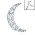 Titanium Jewelled Crescent Moon for Internal Thread shafts in 1.2mm