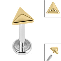 Titanium Internally Threaded Labrets 1.2mm - Titanium Pyramid Triangle