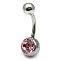 Steel Jewelled Belly Bar - 10mm