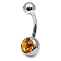 Steel Jewelled Belly Bar - 10mm