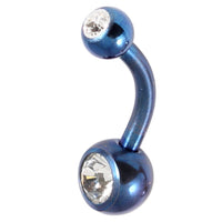 Titanium Baby Double Jewelled Belly Bar