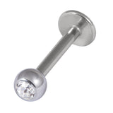 Titanium Jewelled Labrets 1.2mm 3mm Ball (Mirror Polish)