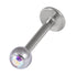 Titanium Jewelled Labrets 1.2mm 3mm Ball (Mirror Polish)