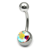 Steel Jewelled Belly Bar - 10mm