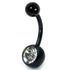 Black Titanium Jewelled Belly Bars