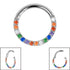 Titanium Pave Set Rainbow Eternity Hinged Clicker Ring