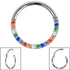 Titanium Pave Set Rainbow Eternity Hinged Clicker Ring
