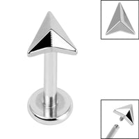 Titanium Internally Threaded Labrets 1.2mm - Titanium Pyramid Arrow