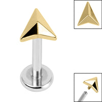 Titanium Internally Threaded Labrets 1.2mm - Titanium Pyramid Arrow
