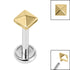 Titanium Internally Threaded Labrets 1.2mm - Titanium Pyramid Square